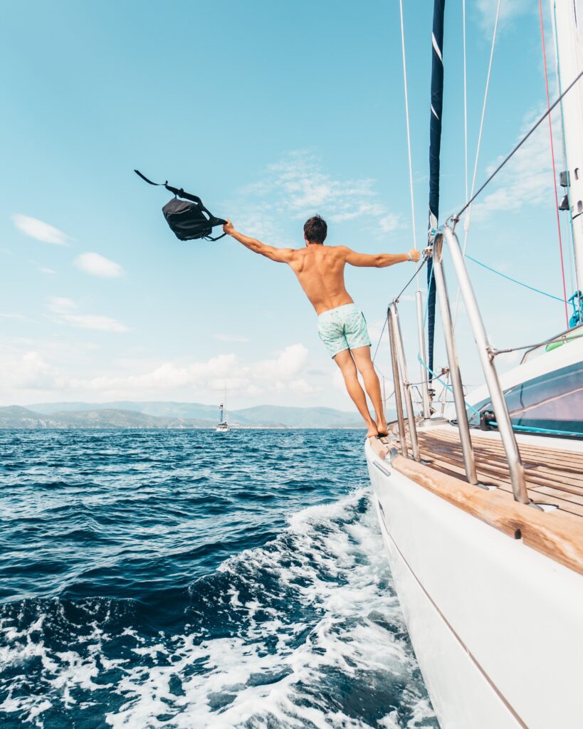 Man on yacht