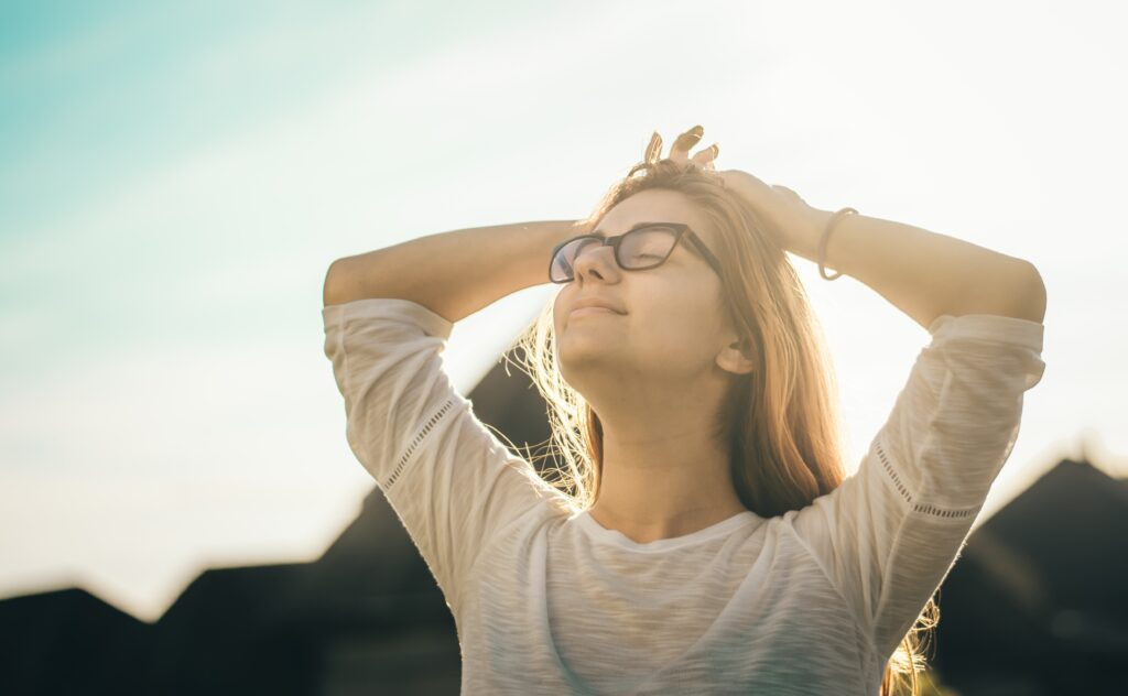 Woman looking up